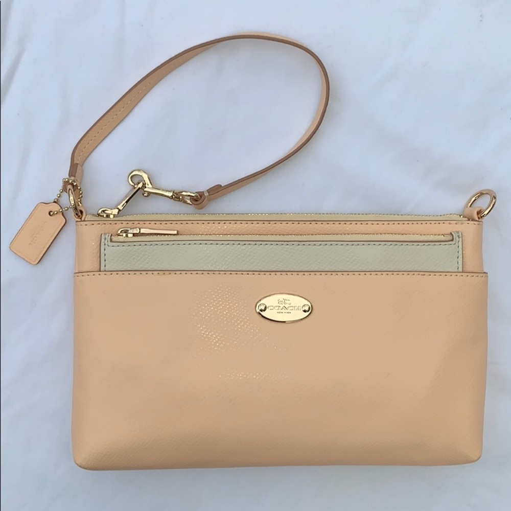 Coach Peach Pop Up Wristlet